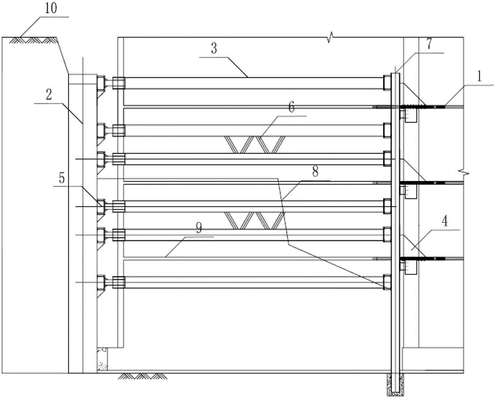 Support change construction building method implemented by using main structure of building