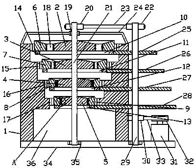 Raw material processing device for composite boards