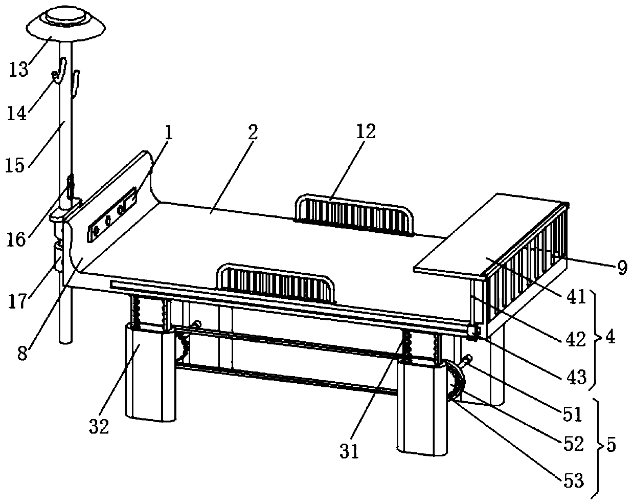 Rehabilitation medical bed for general medicine