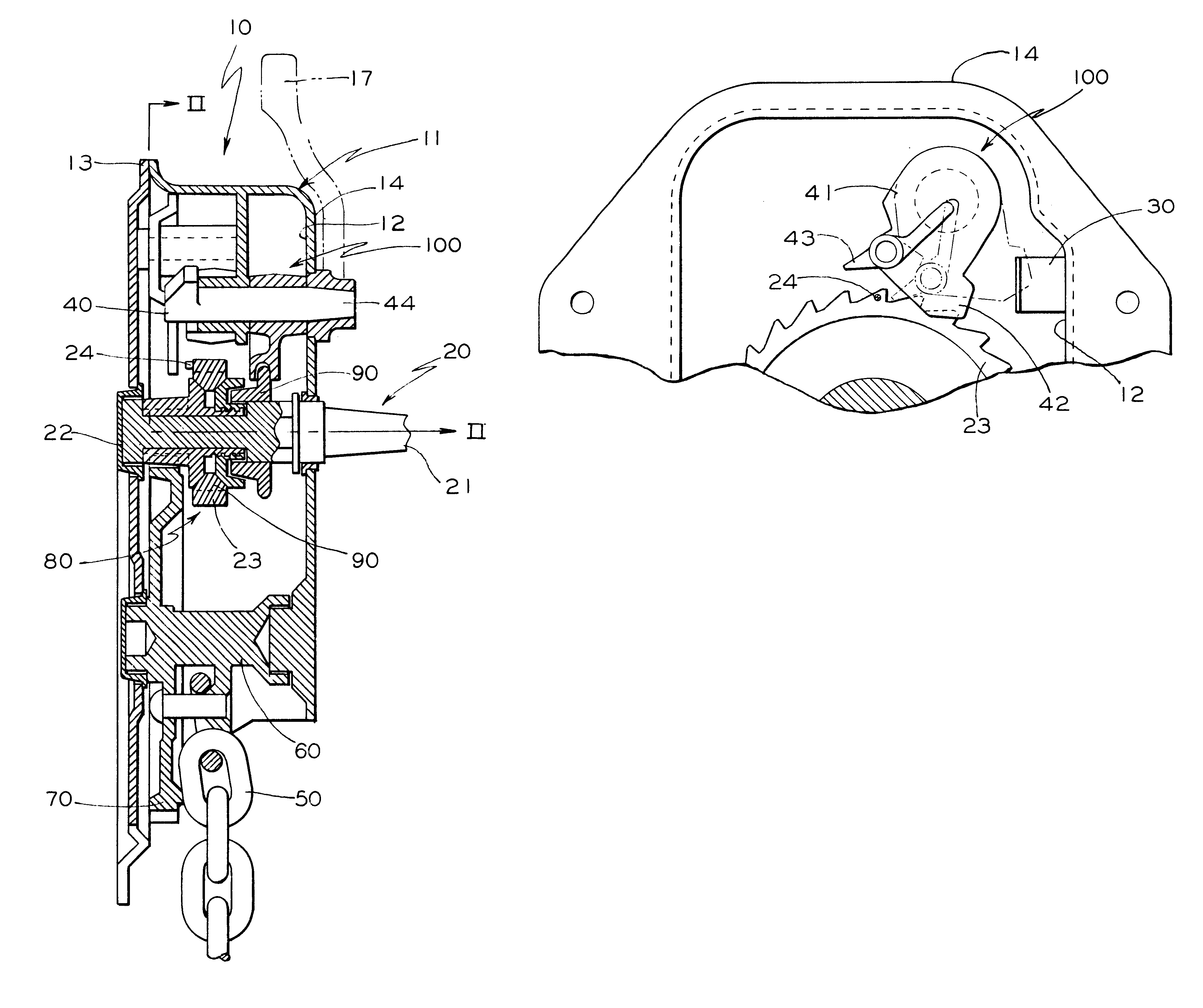 Apparatus for a quick release mechanism in a railcar hand brake