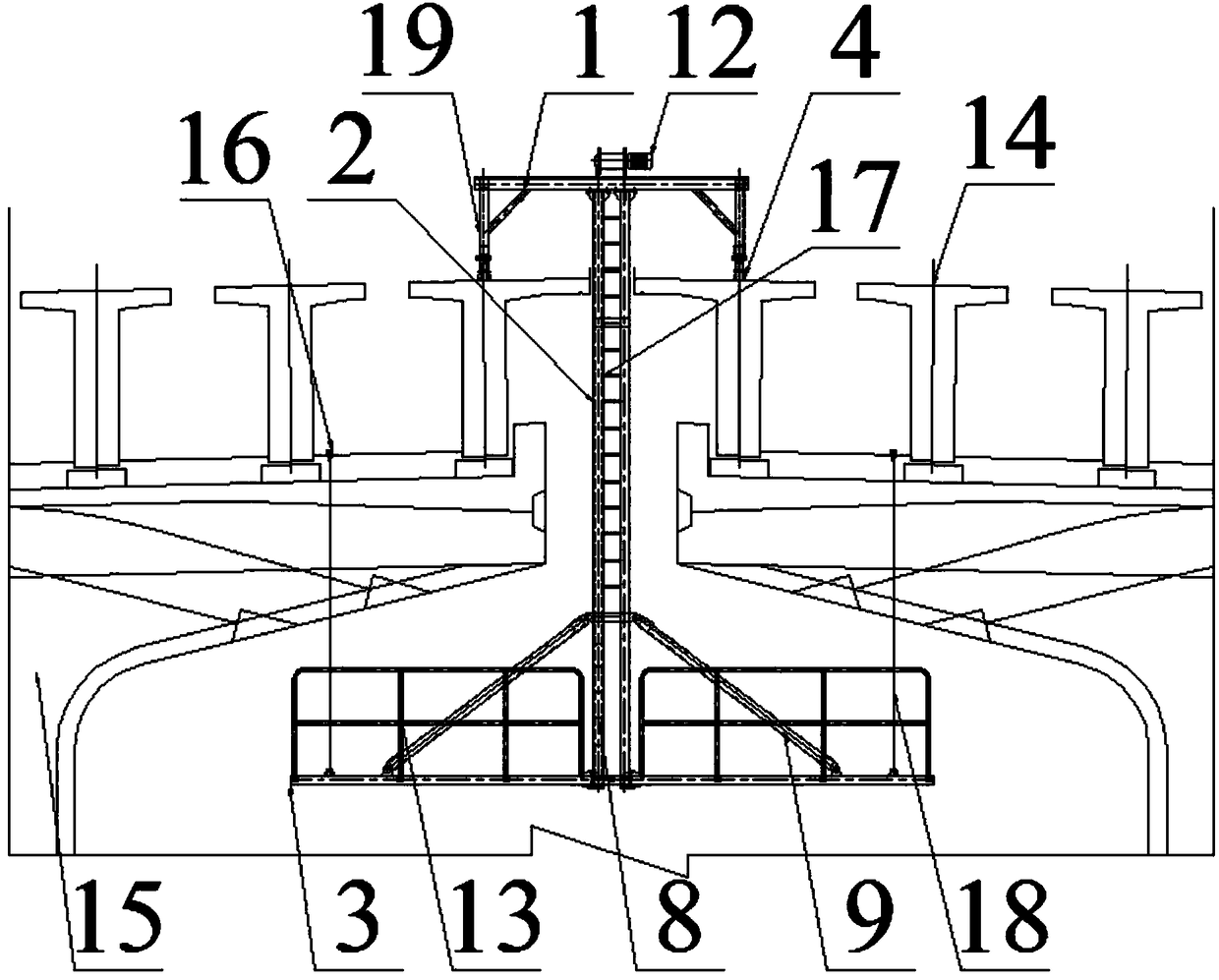 A working platform for secondary construction of cap beams