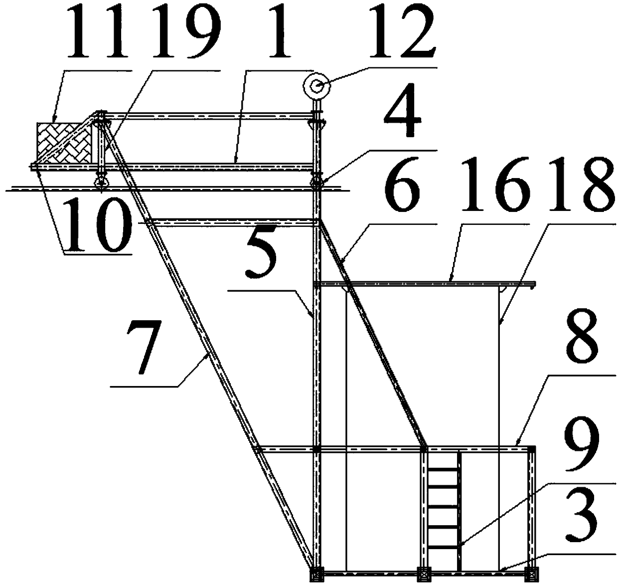 A working platform for secondary construction of cap beams