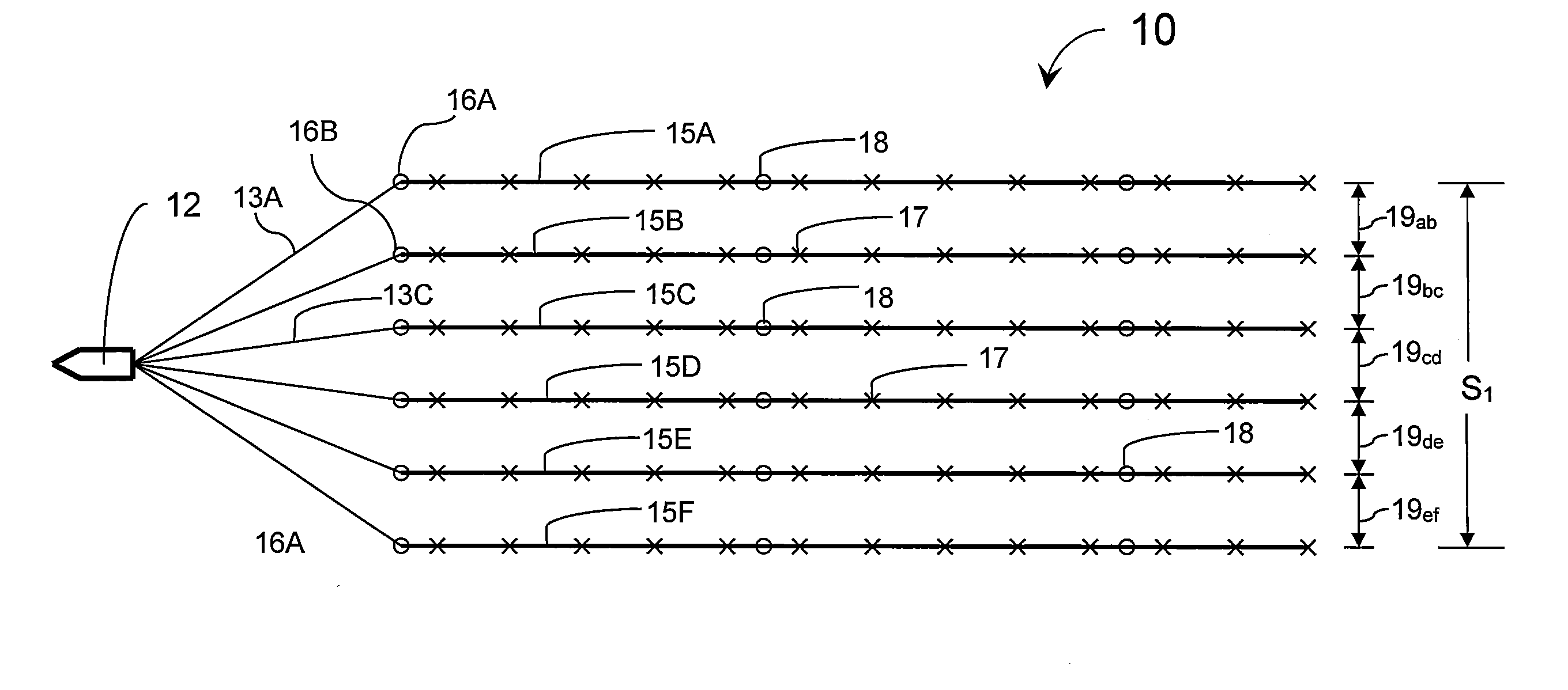 Marine seismic data acquisition using designed non-uniform streamer spacing