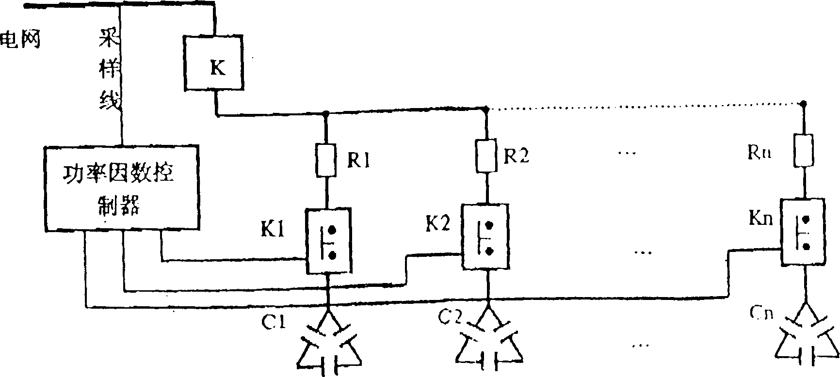 Automatic circulating throw-in throw-off controller for low-voltage capacitor sets