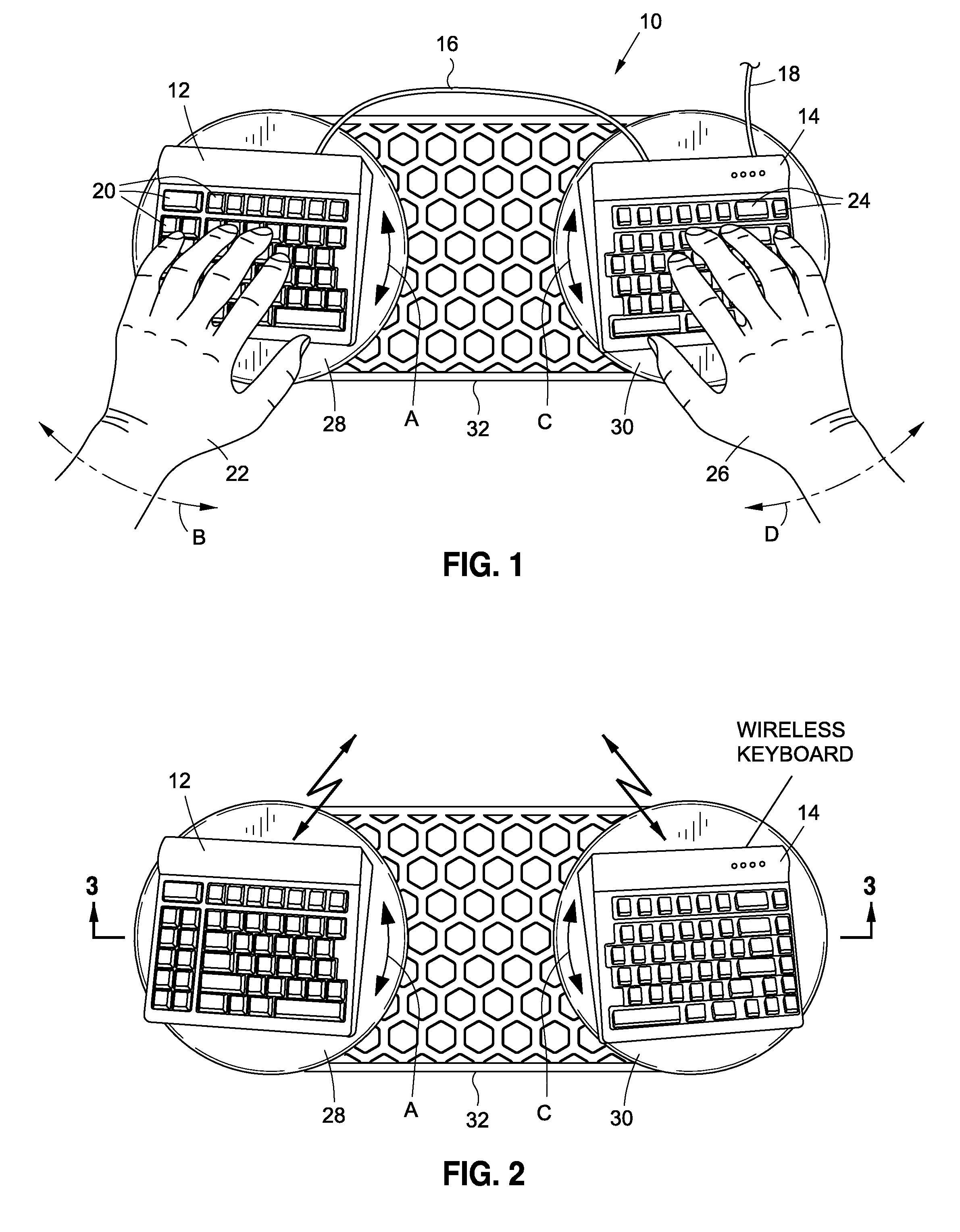 Split rotating keyboard system