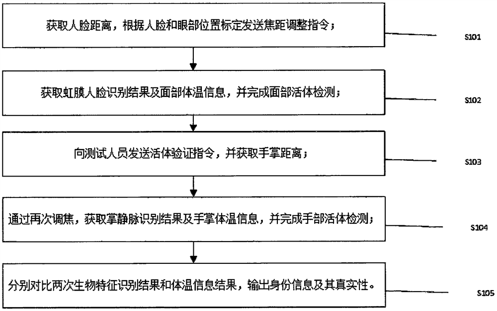 Biological feature fusion recognition device and method with living body verification function