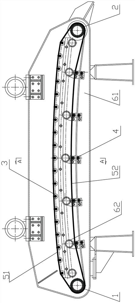 Belt type screening and conveying device for vibrating screen