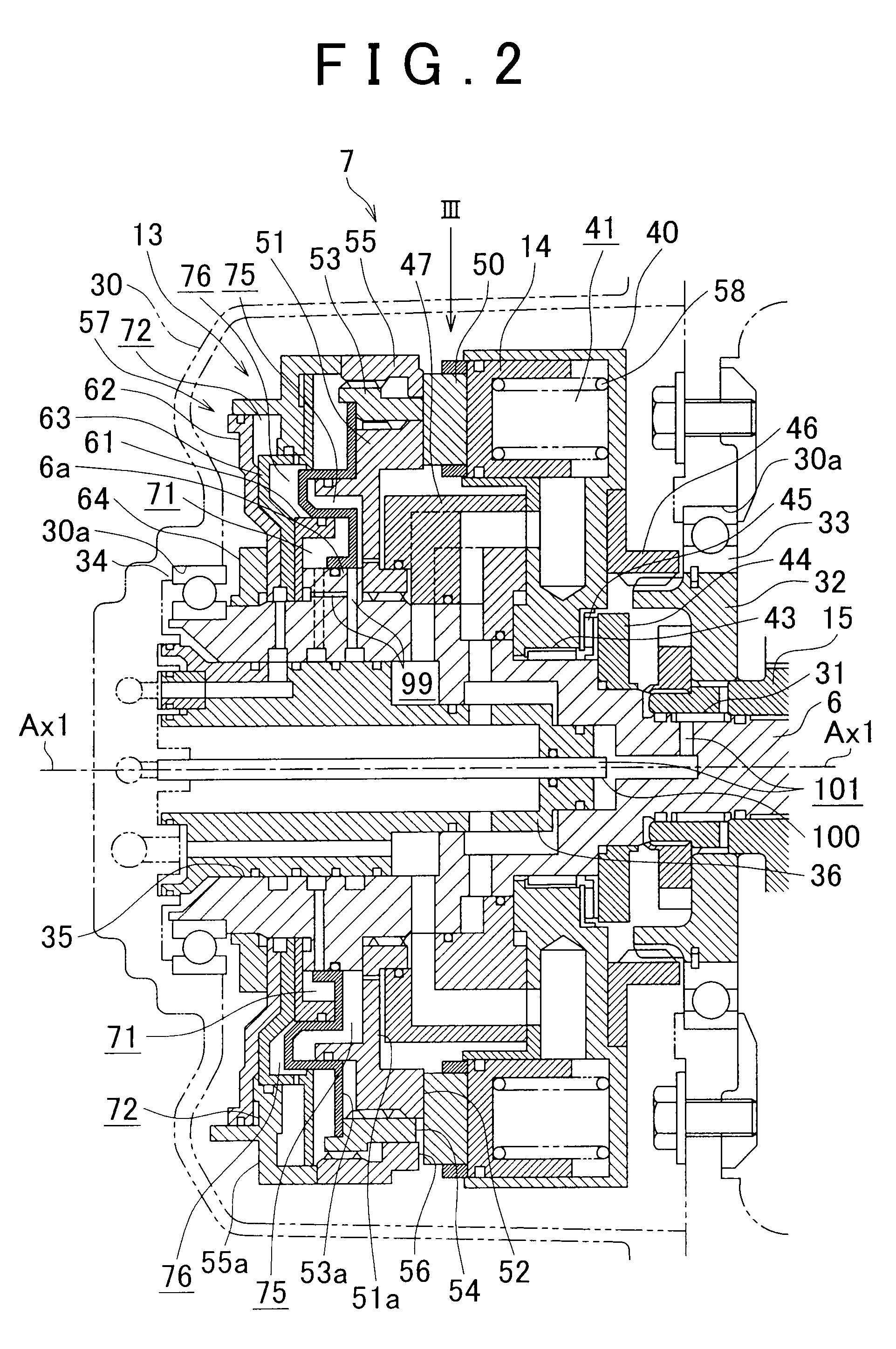 Axial piston pump, and power transmission device with axial piston pump