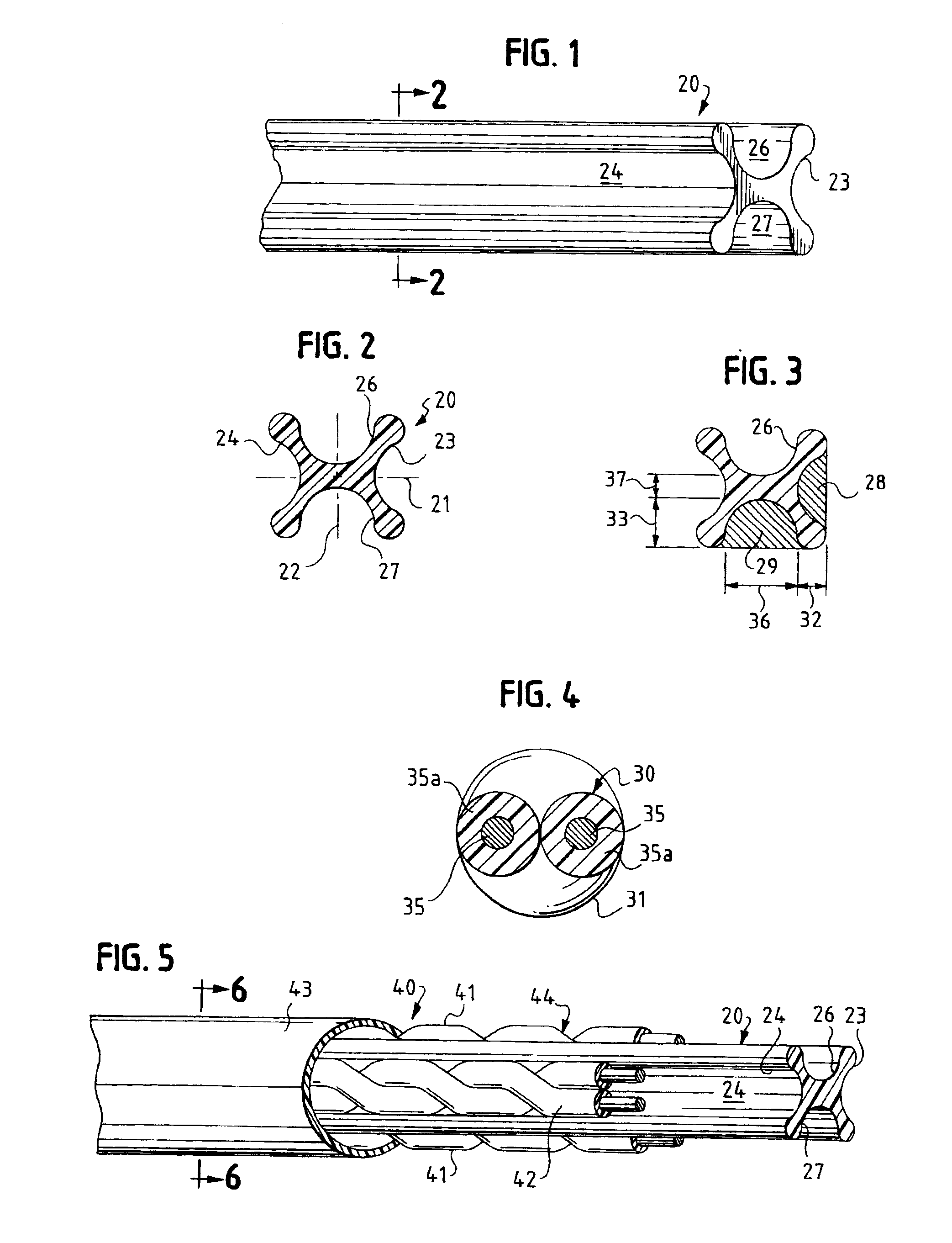 Cable separator spline