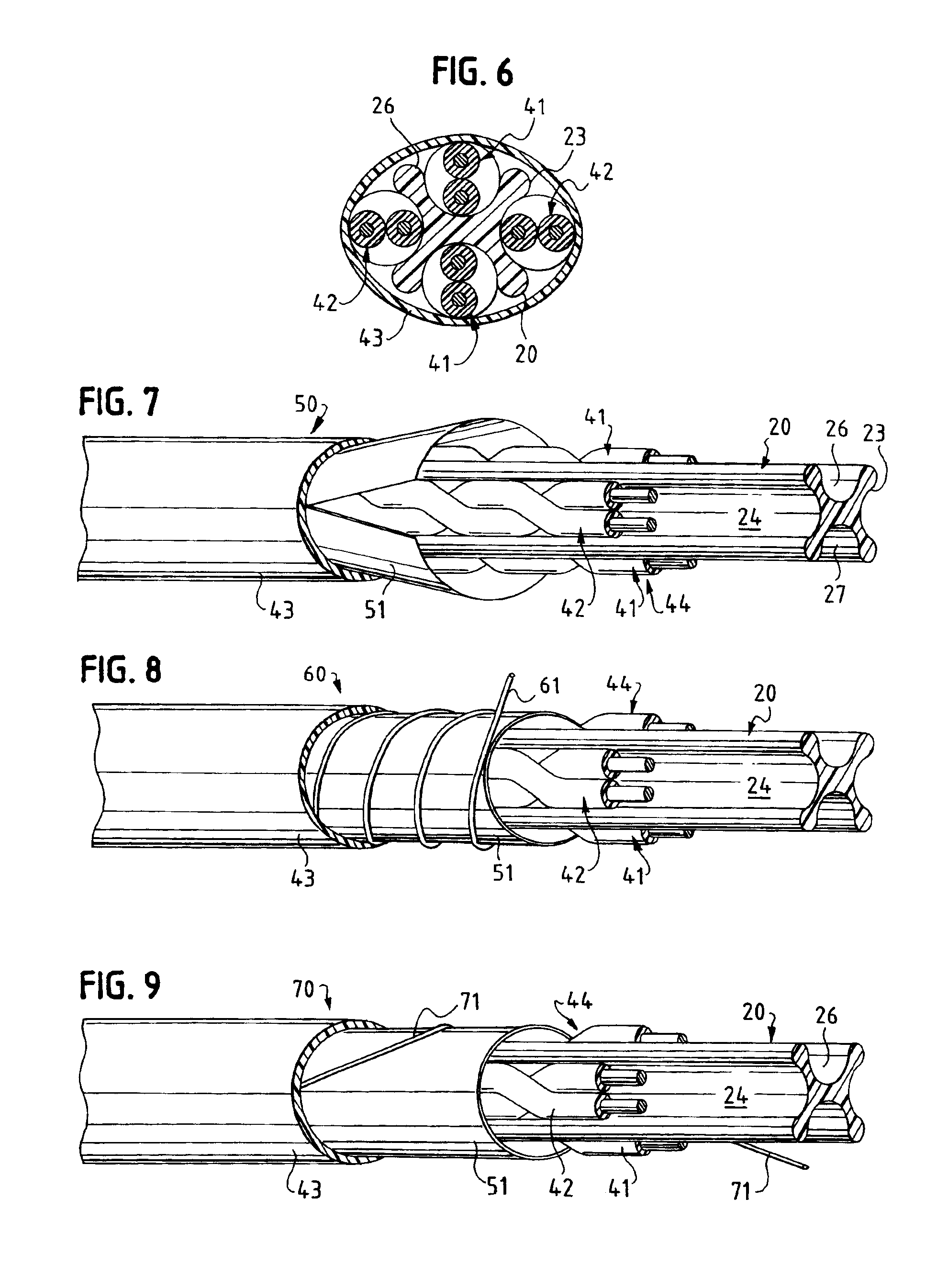 Cable separator spline