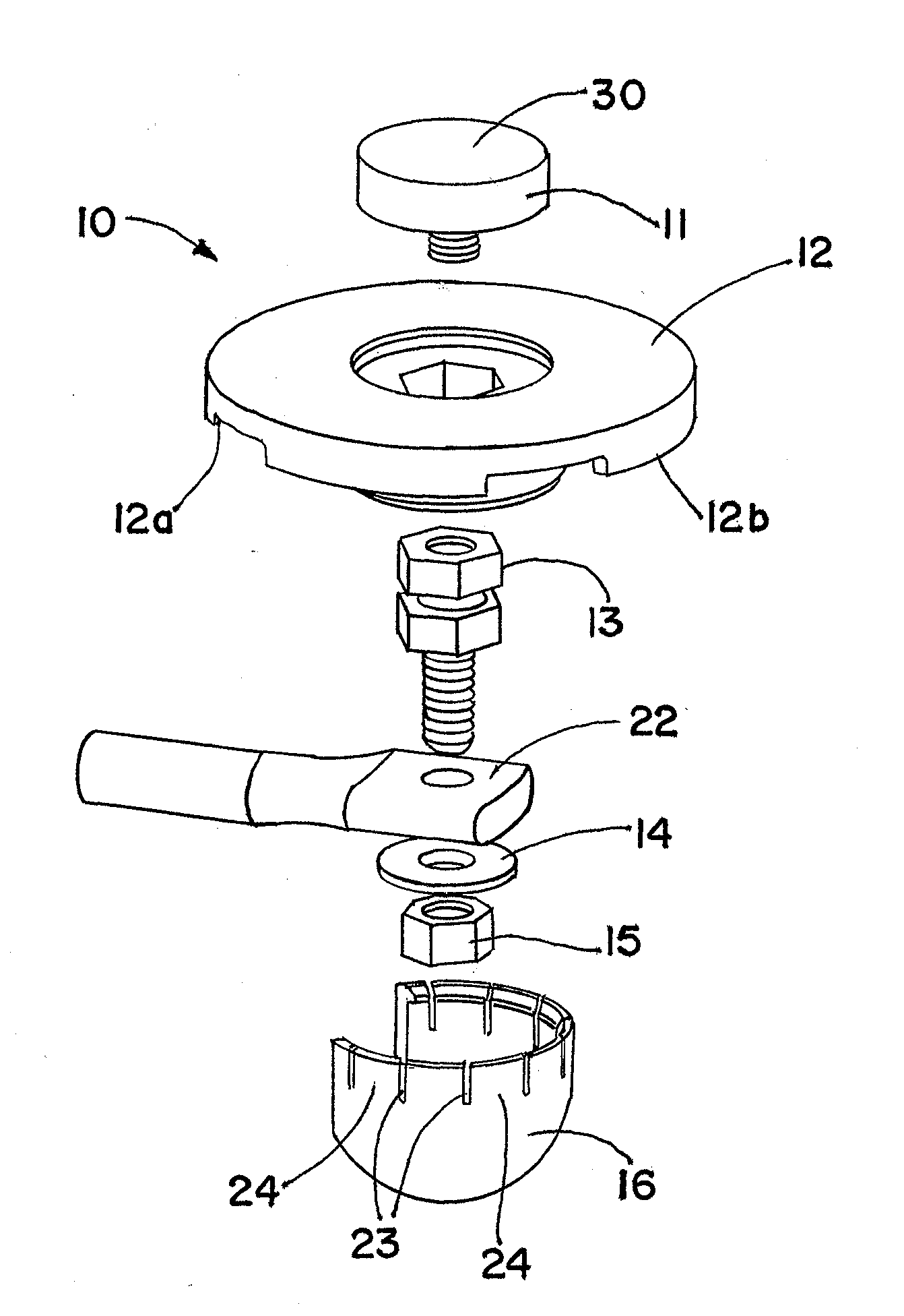 Receptor for wind turbine blade lightning protection