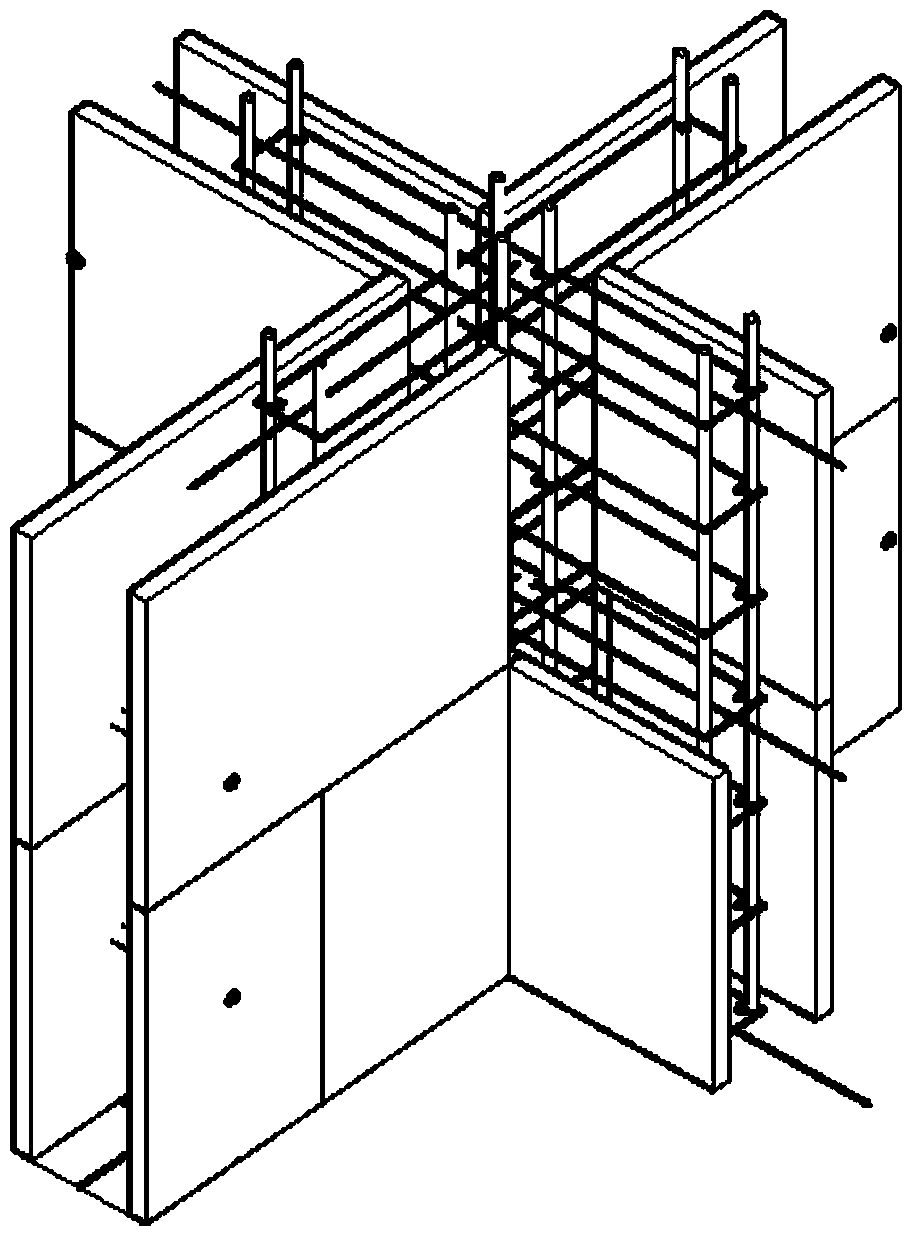 Foamed concrete bearing wall wrapped with wire mesh mortar boards and provided with cross-shaped frame and construction method