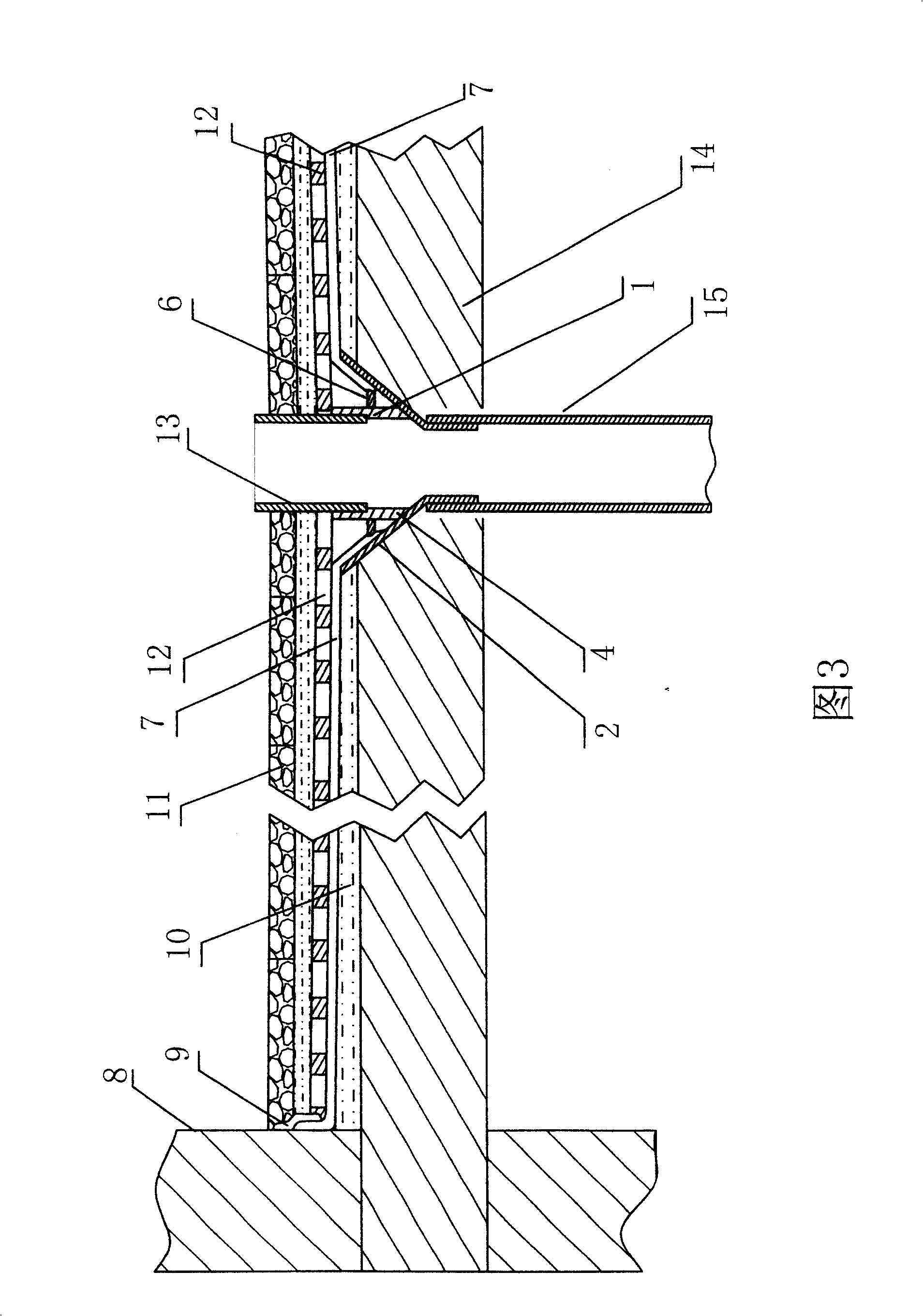 Leaked water collector and its mounting construction method