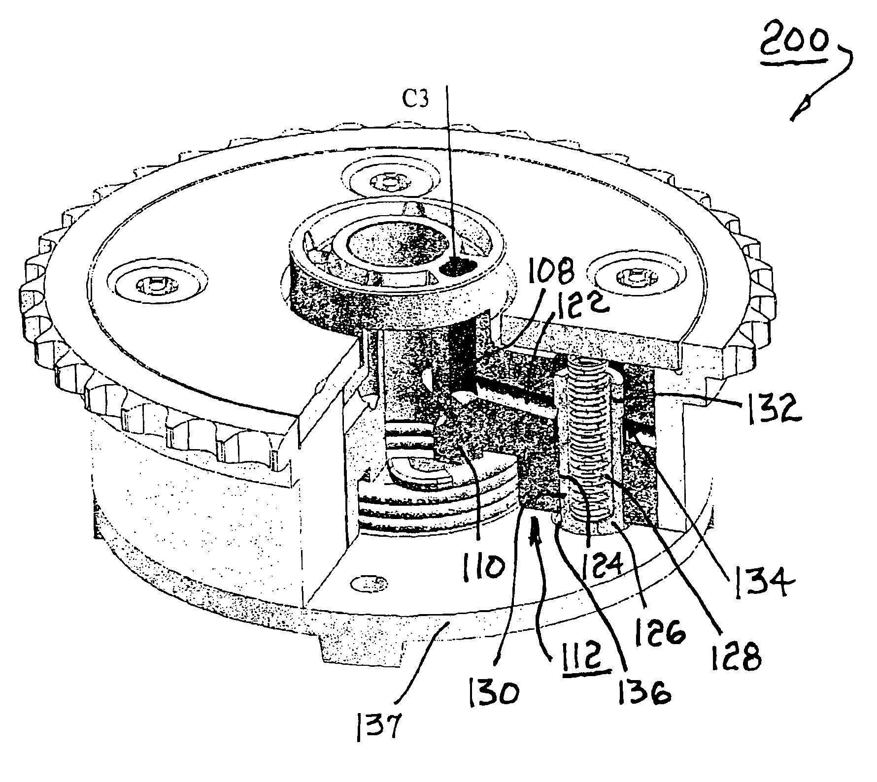 Vane-type cam phaser having increased rotational authority, intermediate position locking, and dedicated oil supply