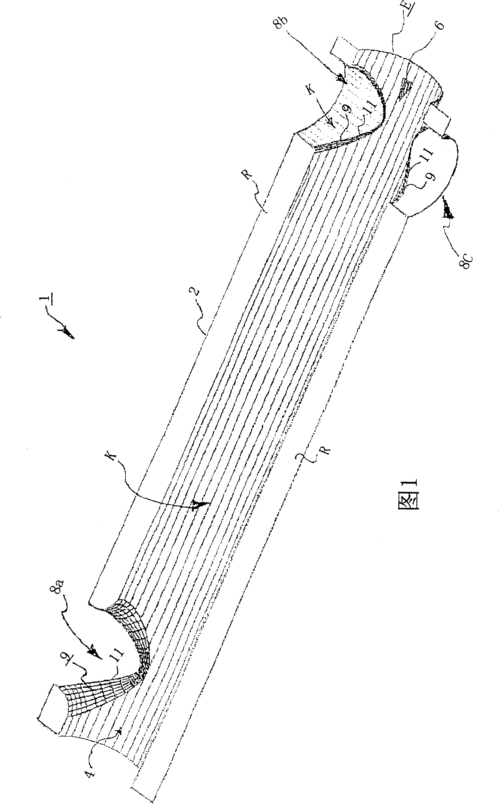Component, especially hybrid component for a crossrail of a vehicle and use thereof