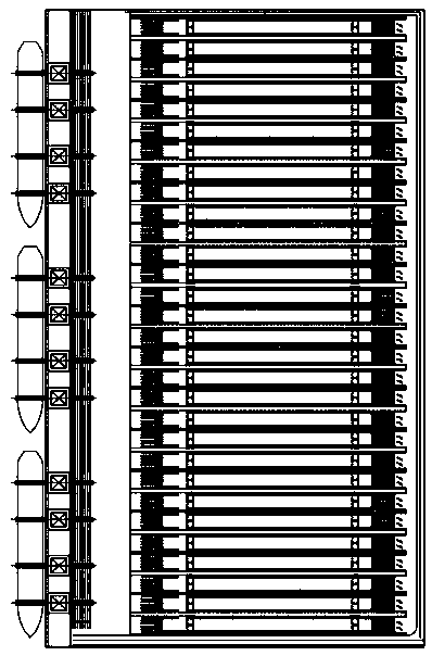 Three-dimensional general arrangement, loading and unloading process and system of automatic container wharf