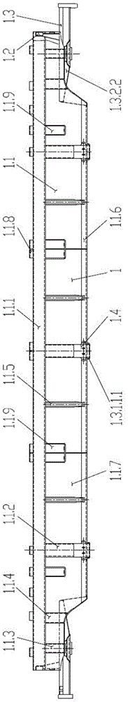 Freight car special for multi-mode combined loading containers