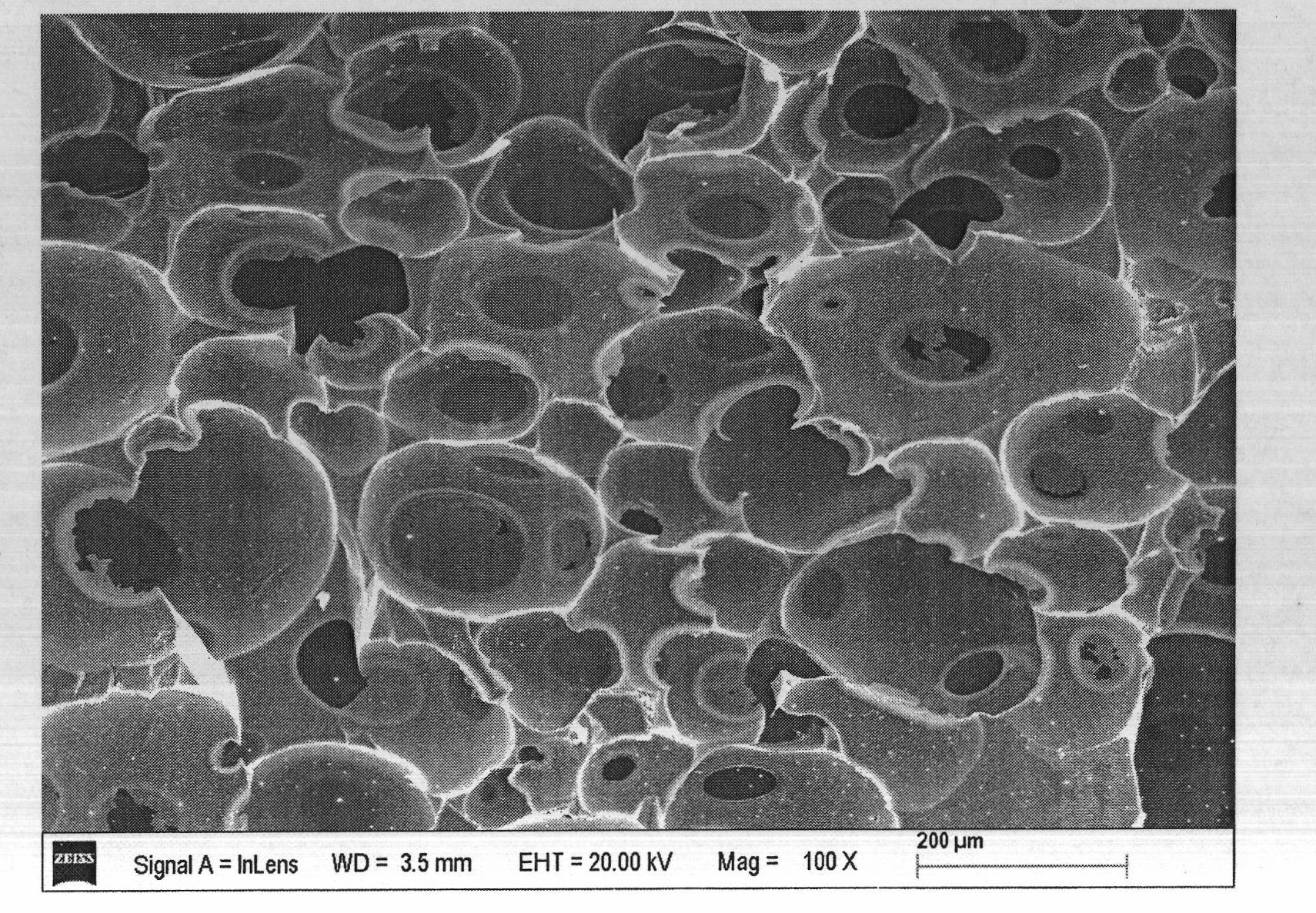 Method for preparing carbon foam material from biomass tar