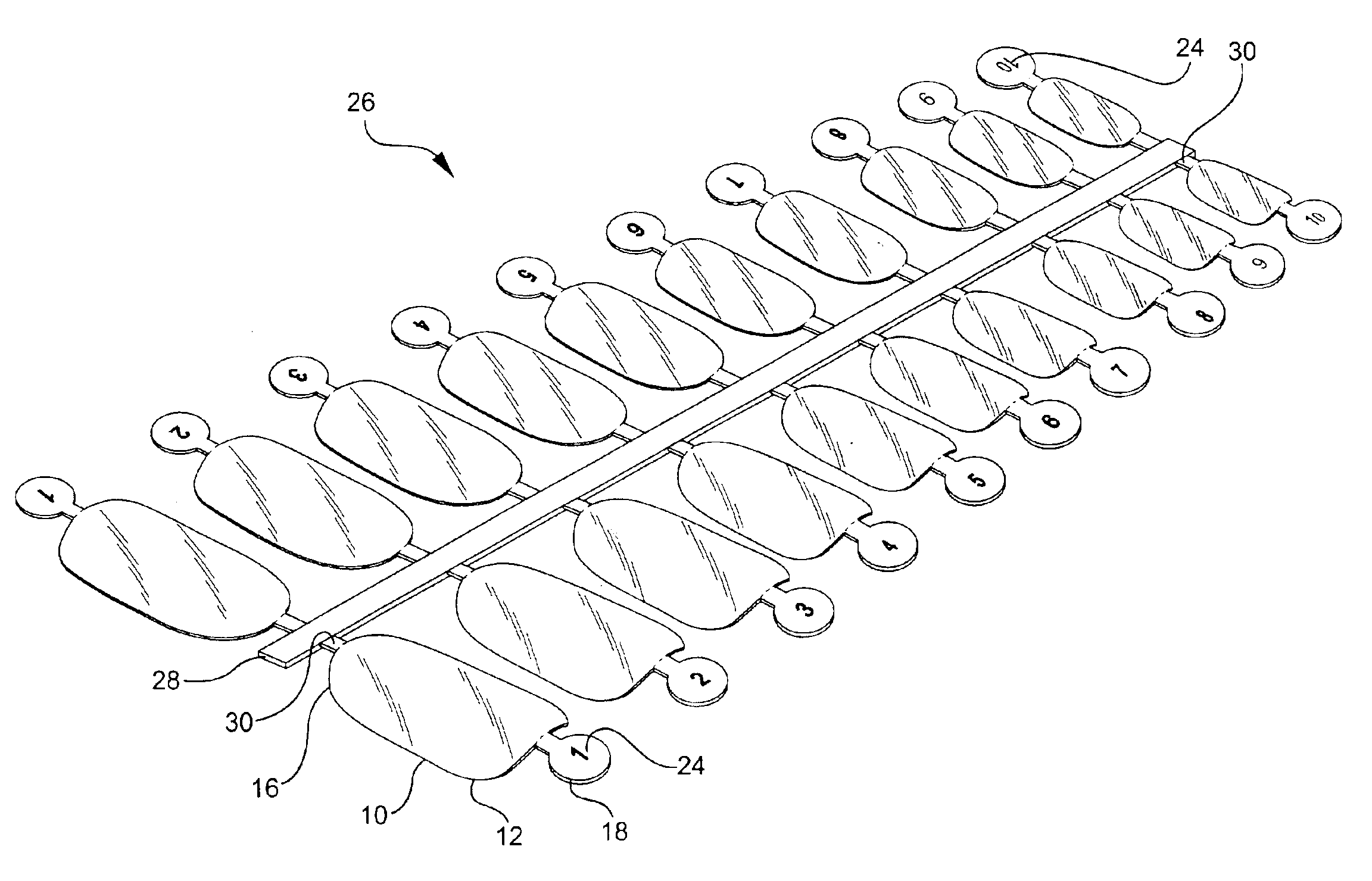 Artificial nail having application tab