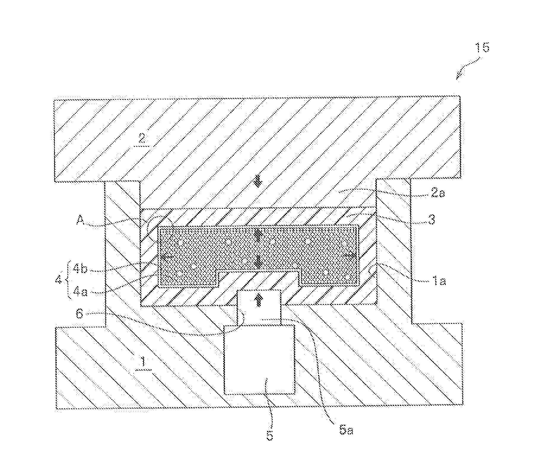 Method for molding fiber-reinforced plastic, and molding device for same