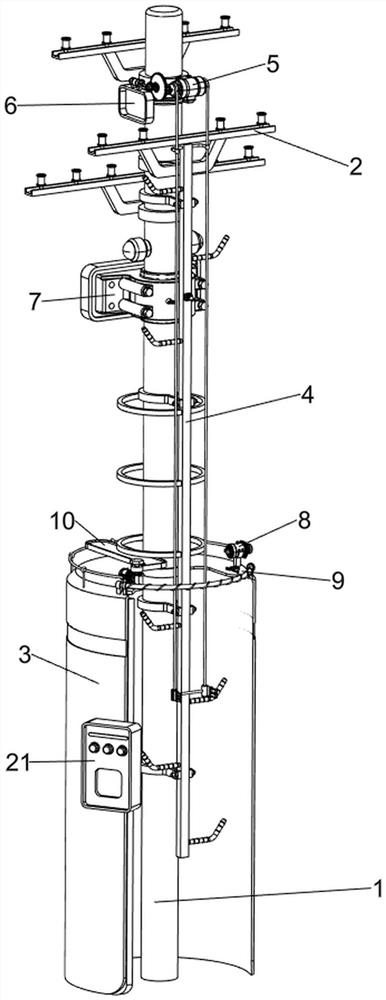 Concrete pole with climbing function