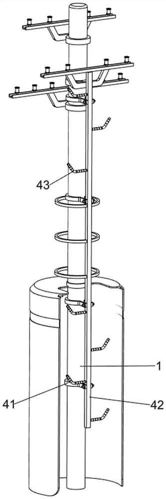 Concrete pole with climbing function