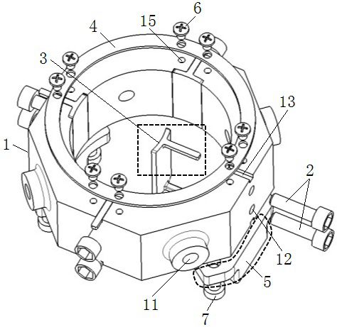 Clamping device for lining rigidity test