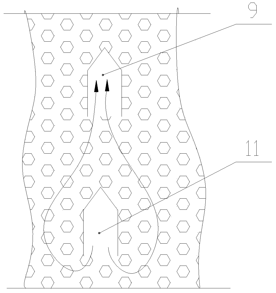 Mixed-flow moving bed high-temperature gas filtration and purification device and method