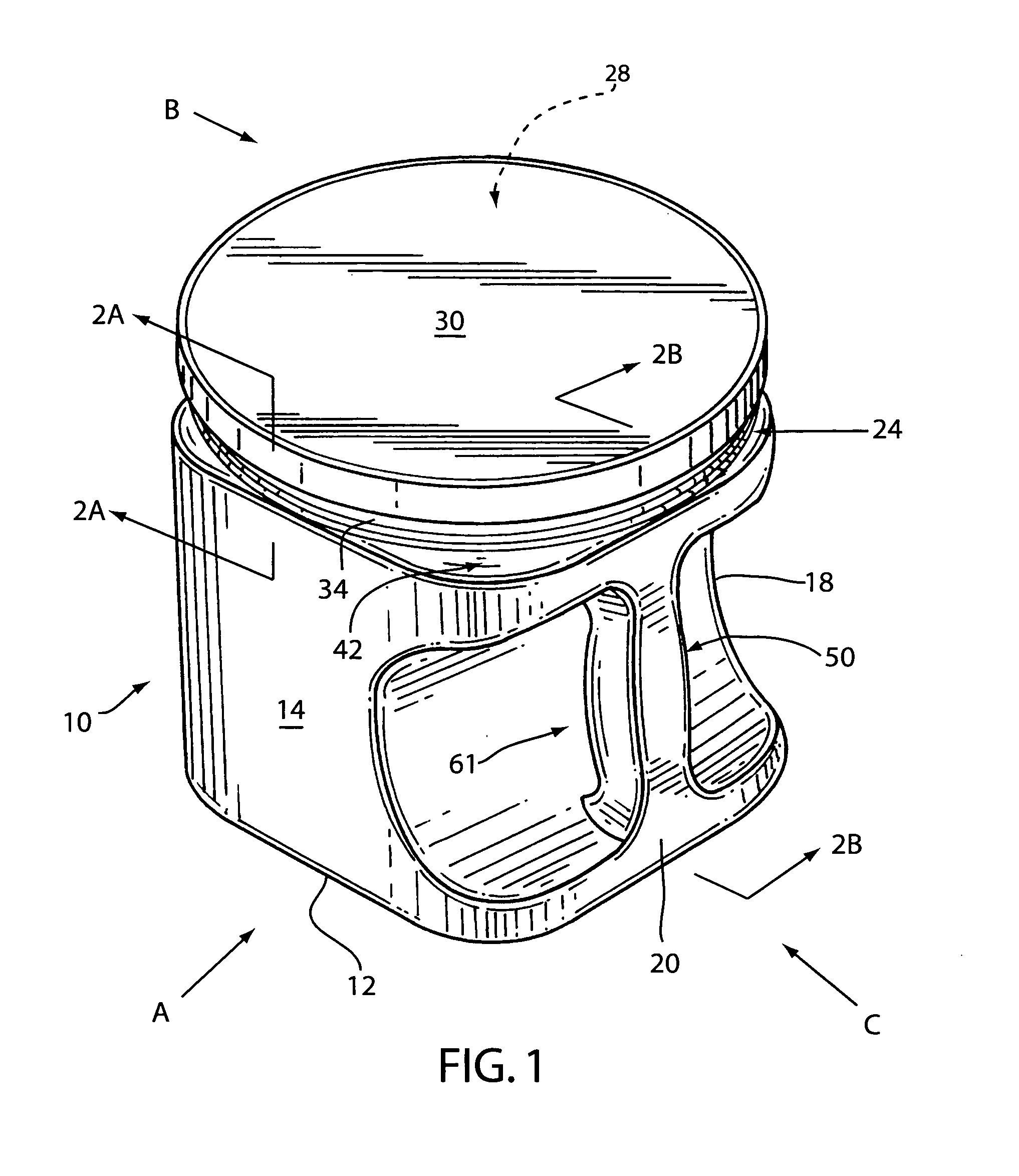 Plastic coffee container with handle