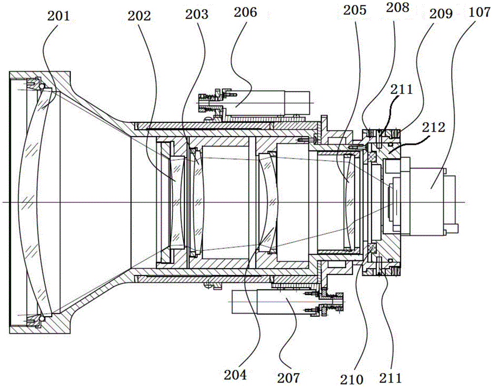 Long-wave infrared continuous-zooming online fast compensation installing and adjusting device and method