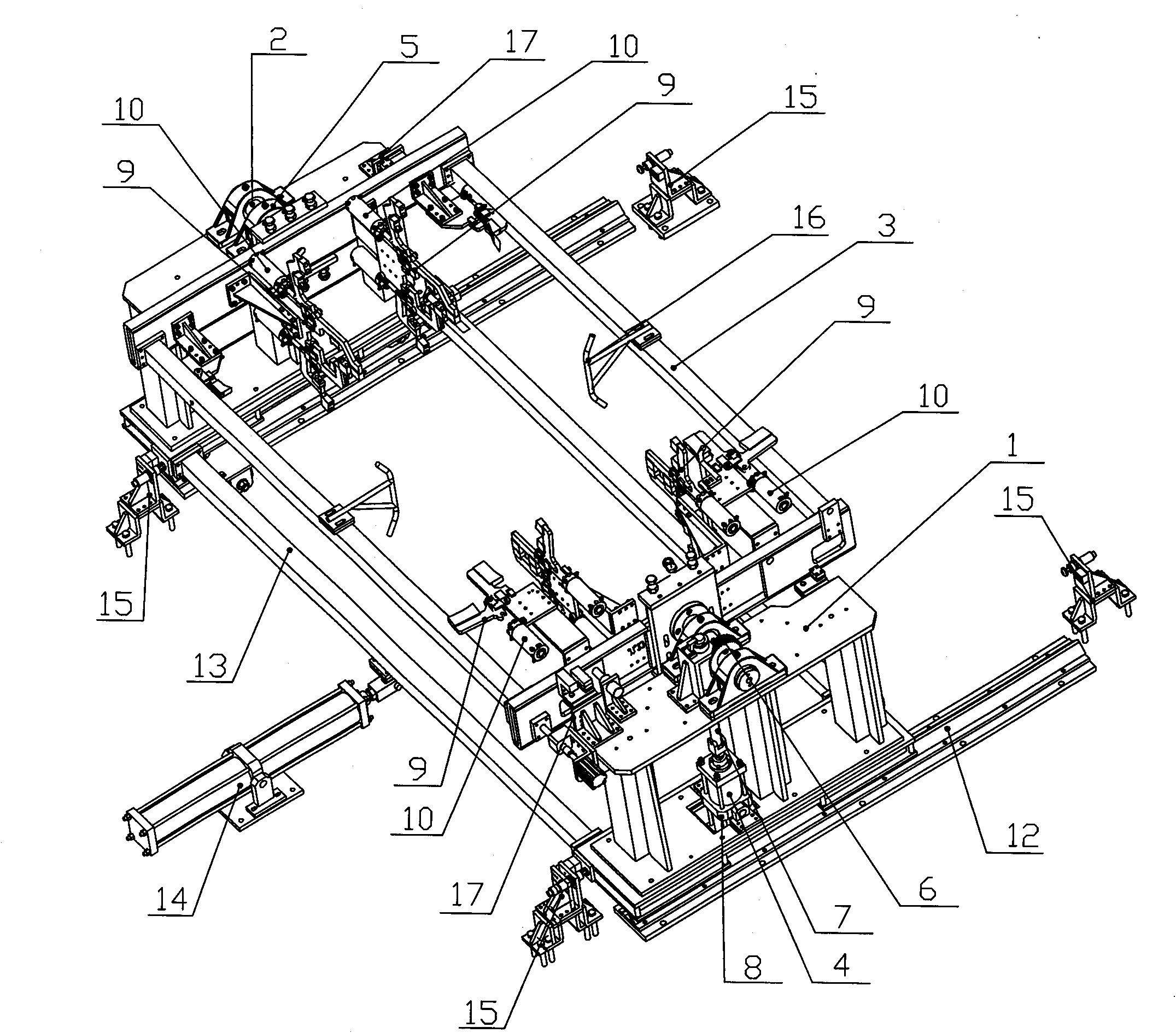 Automatic axial turnover mechanism for fixtures