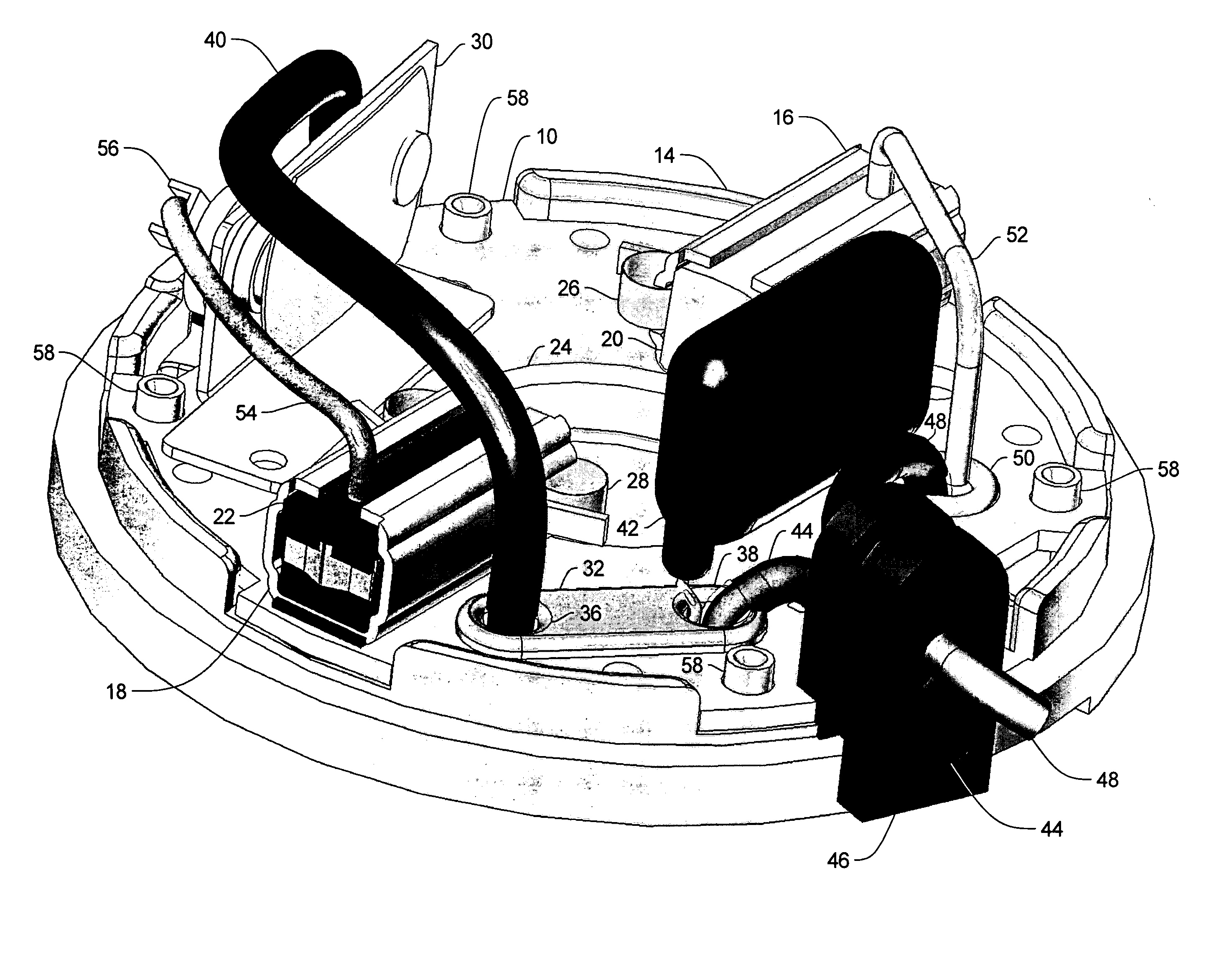 Brush card assembly with add-on EMI suppression card