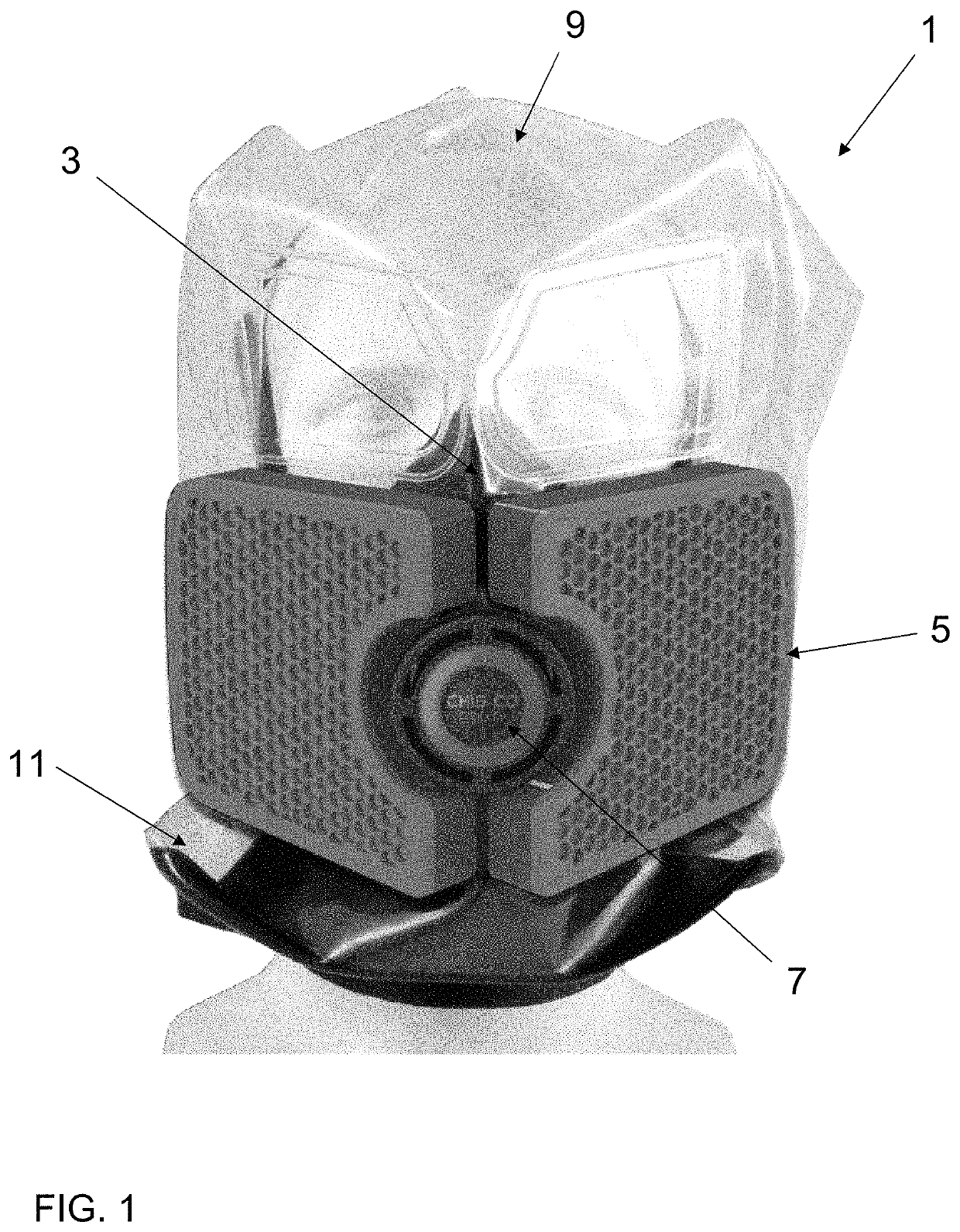 Filtration mask, packaged filtration mask, and tearable container