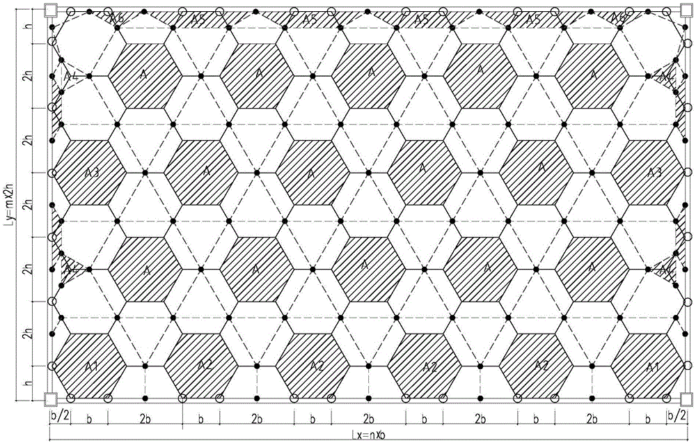 Manufacturing method for regular hexagonal honeycomb latticed steel hollow floor frame box type structure