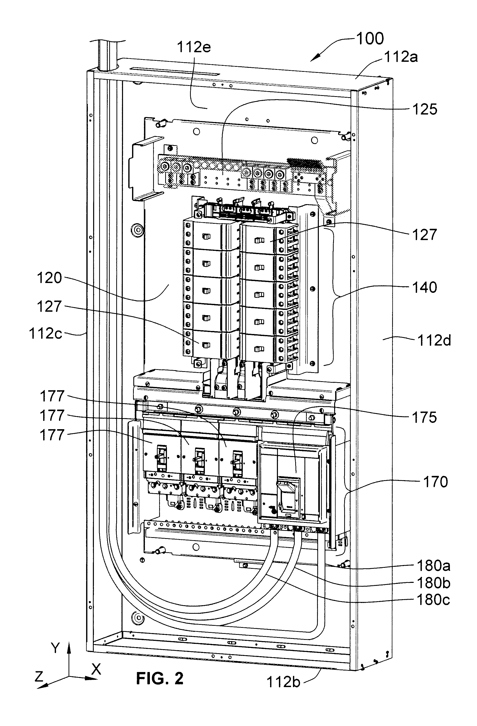 High density power/lighting panelboard