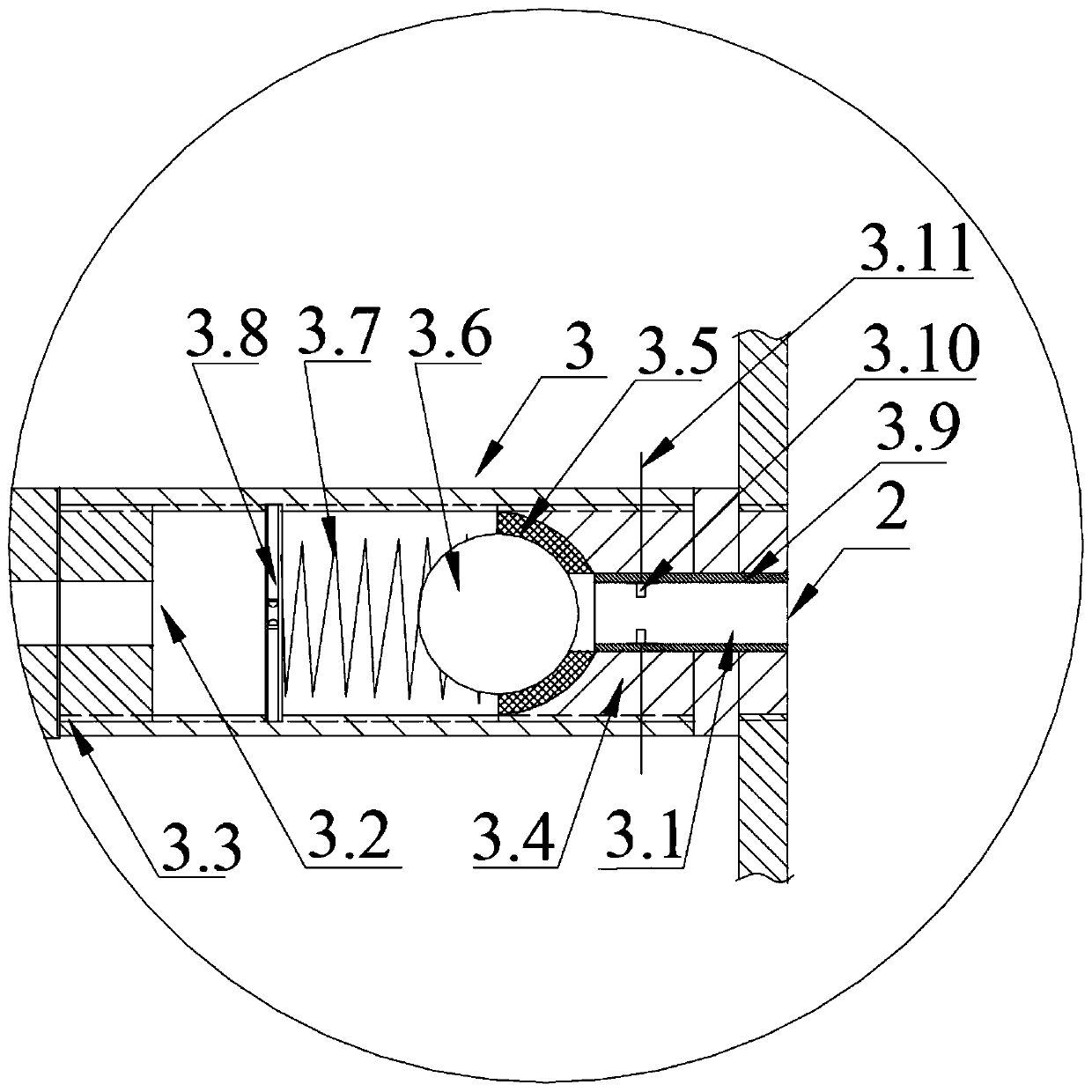 Detector for vacuum state in ship tail shaft sealing chamber