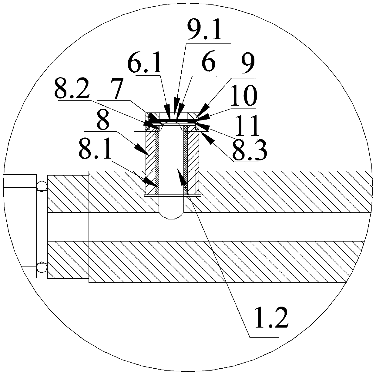 Detector for vacuum state in ship tail shaft sealing chamber