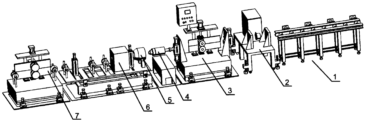 Oil-sucking rod continuous full cladding production line and cladding method thereof