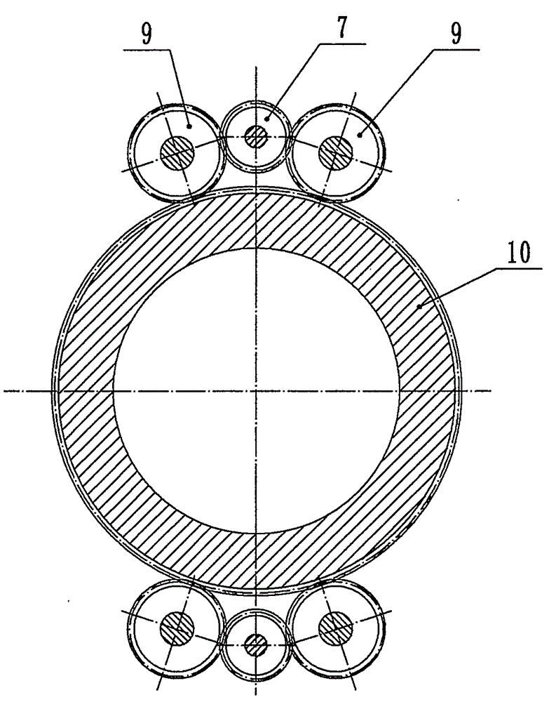 Oil temperature alarming star wheel external gearing four-division speed reducer of pile machine