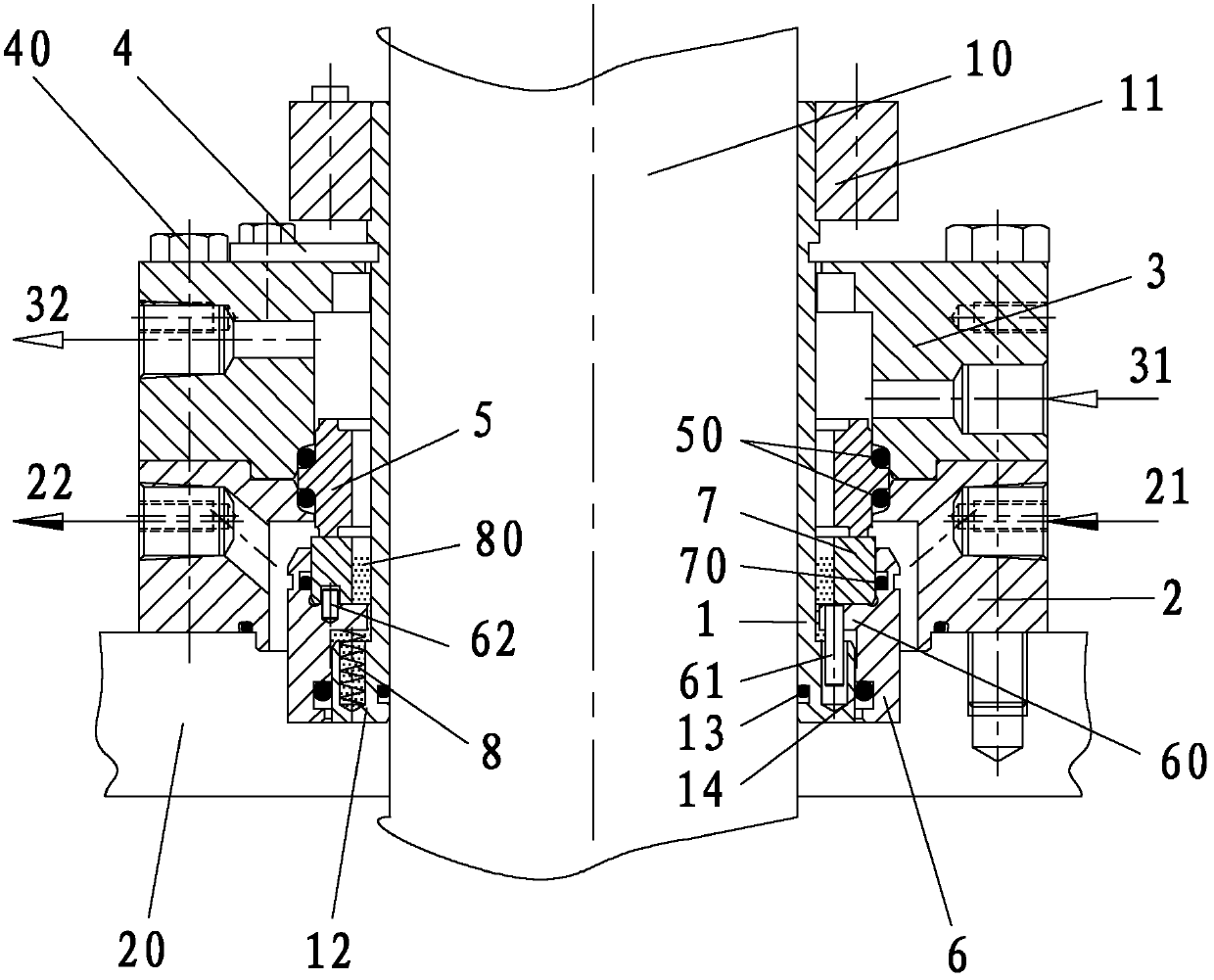 Mechanical seal device of plant water pump for nuclear power plant