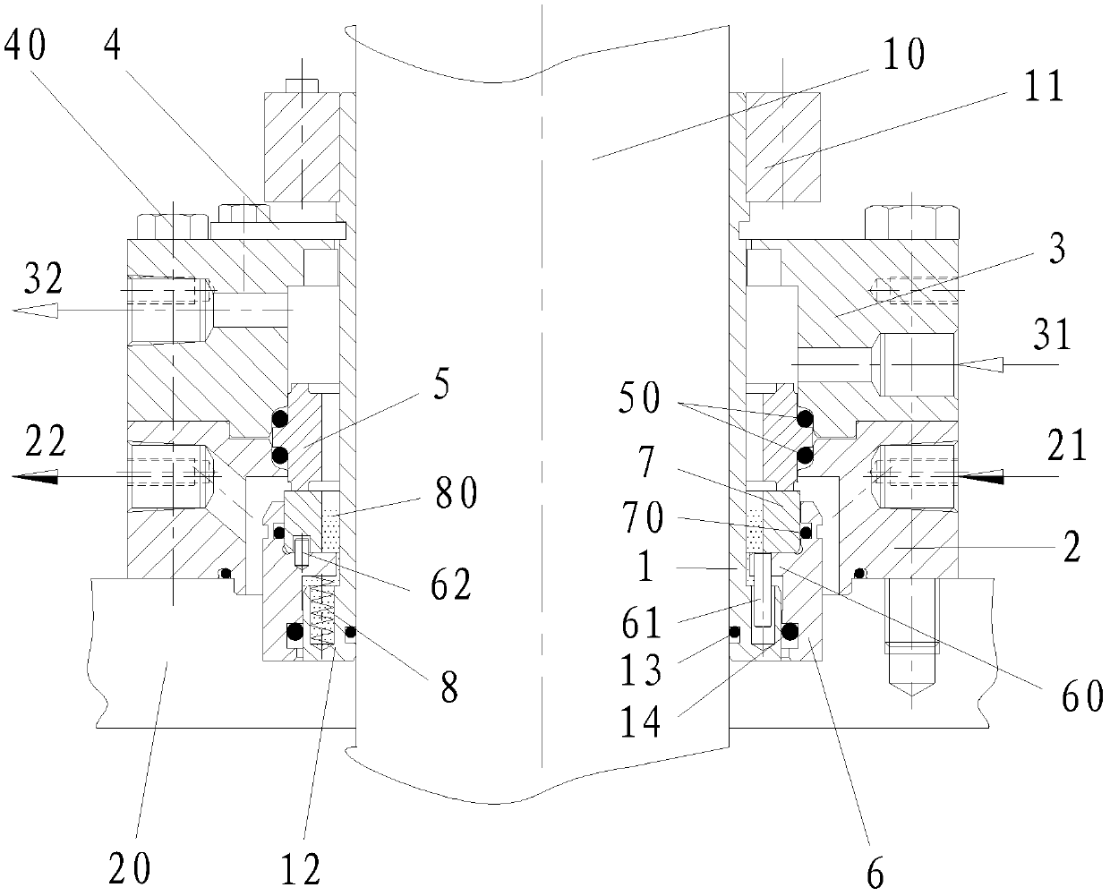 Mechanical seal device of plant water pump for nuclear power plant