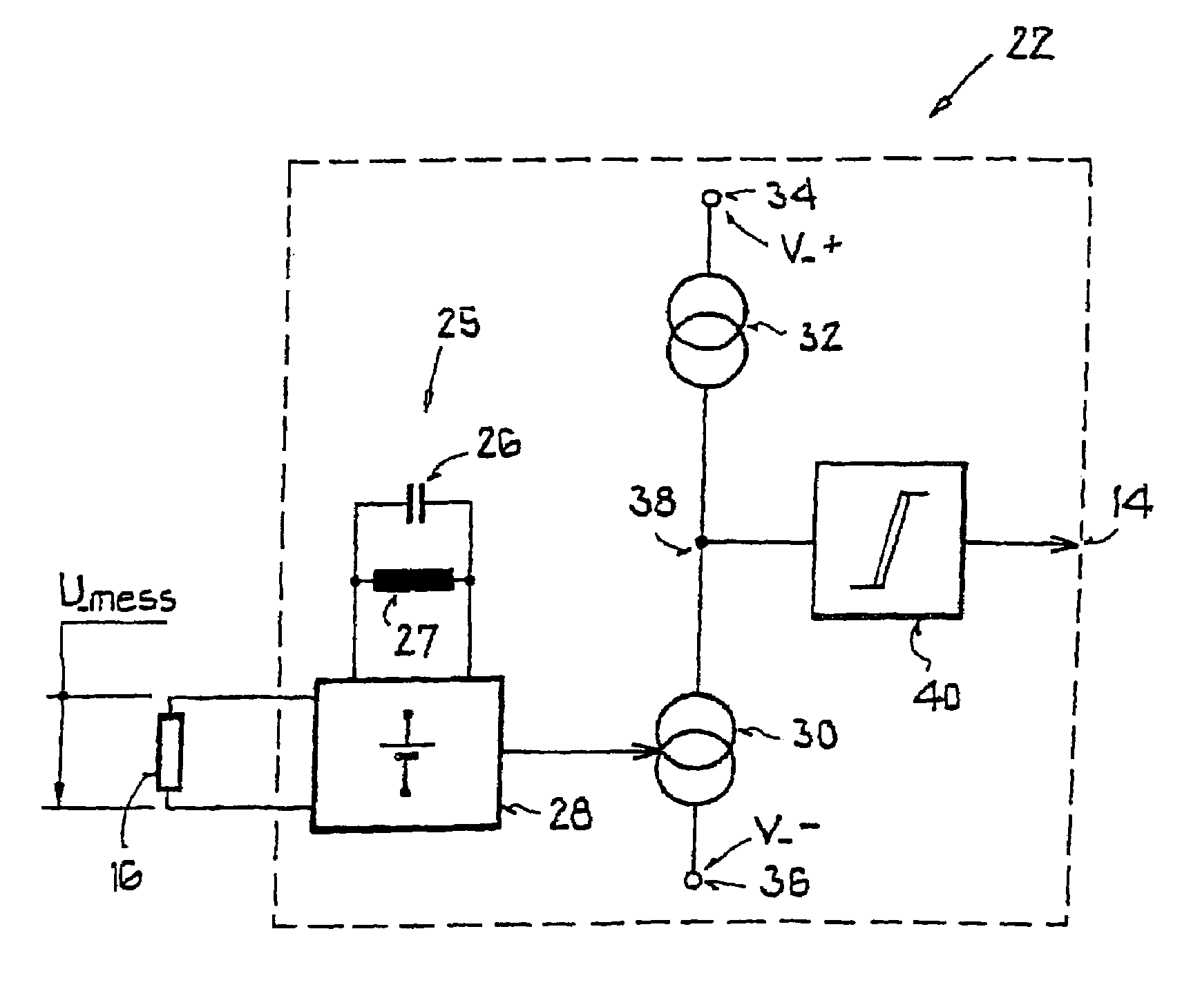 Operating and evaluation circuit of an insect sensor