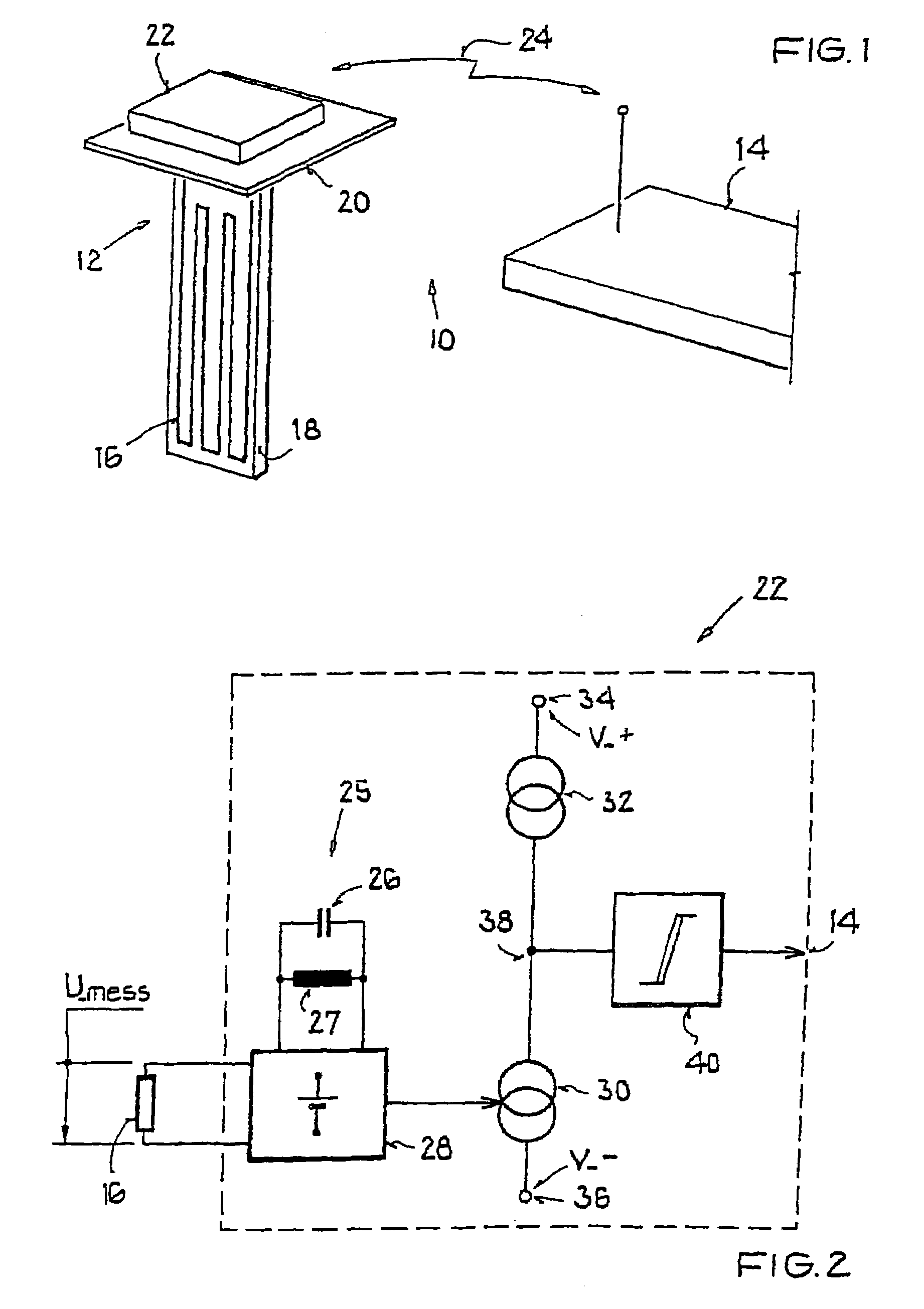 Operating and evaluation circuit of an insect sensor