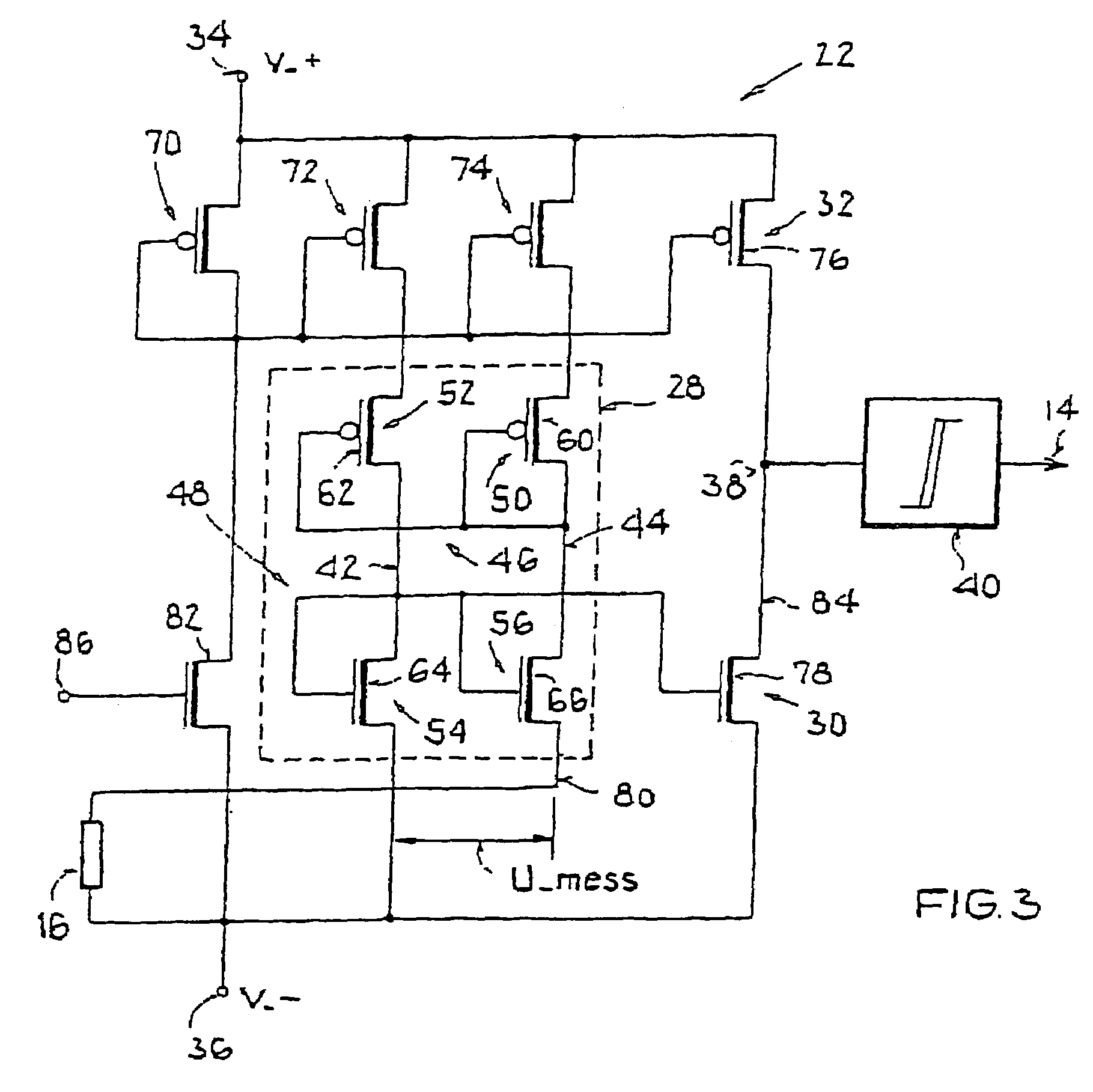 Operating and evaluation circuit of an insect sensor