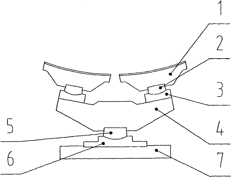 Self-adaptive triple sphere supporting device of large-scaled slide shoe tube mill