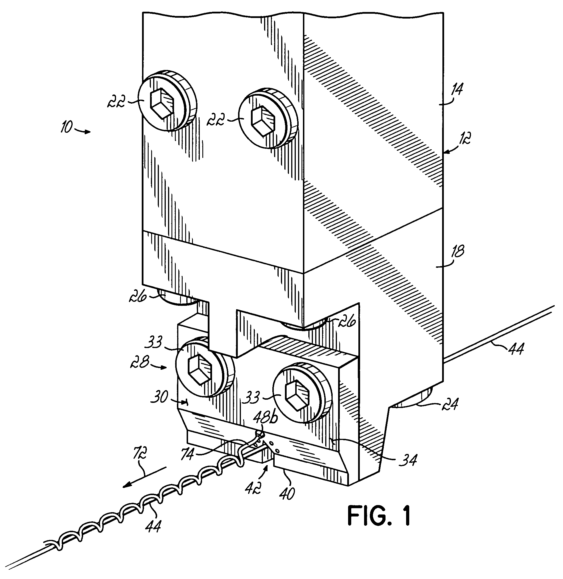 Module, nozzle and method for dispensing controlled patterns of liquid material