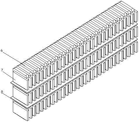 Multidimensional electromagnetic modulating device for electromagnetic stirring of slab crystallizer