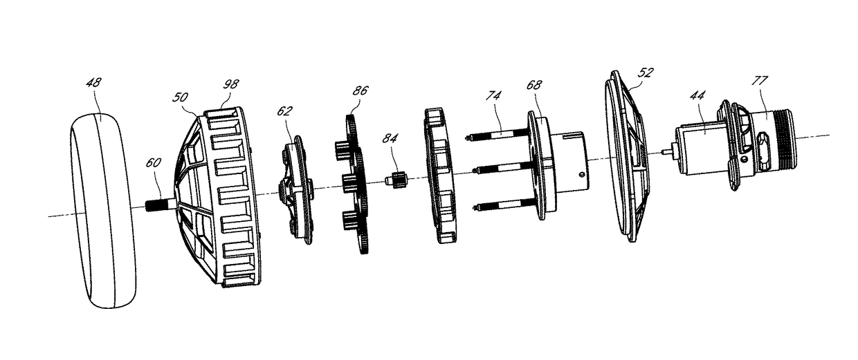 Hub motor arrangement or vehicle with hub motor arrangement