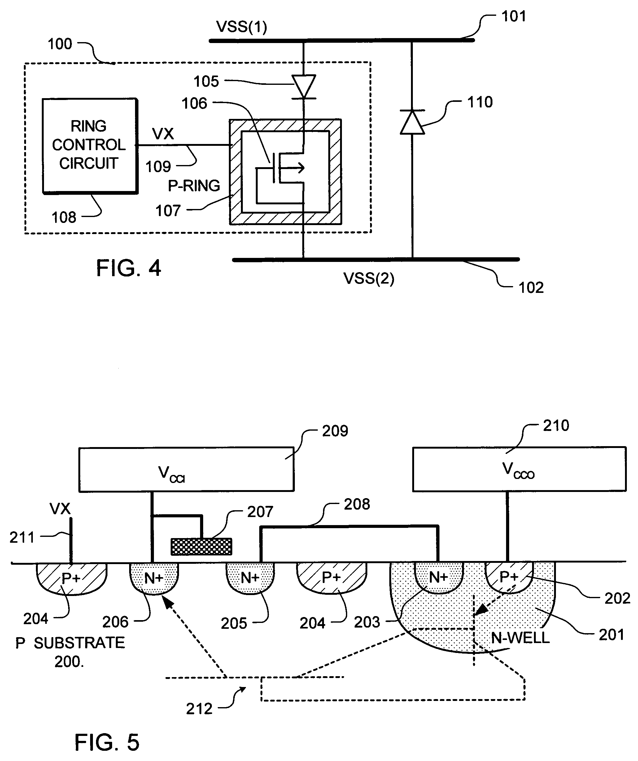 Electrostatic discharge conduction device and mixed power integrated circuits using same