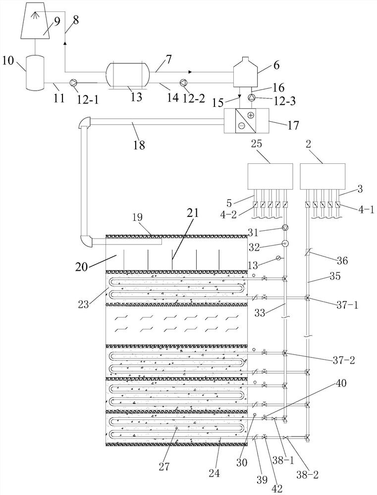 Mine geothermal mining and utilization device and method based on solid-fluid coupling and coordinated cooling